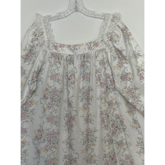 NWT vintage Lanz of Salzburg 100% cotton floral lace trim nightgown, USA large - Picture 10 of 16